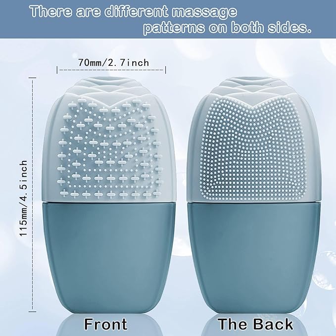 XHJRI Ice Face Roller Massager,Ice Cube Roller for Face, Eyes and Neck Naturally Conditioning and Skin Care,De-Puff Eye Bags,Reduce Migraine Pain,Reusable Massage Silicone Ice Mold (New Blue)-GlimoraGlow