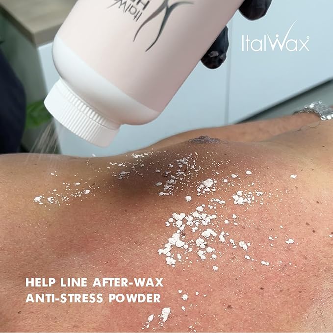 Italwax Help Line Anti-Stress Powder 1.06 oz (30g) – Calamine Soothing Formula – Reduces Redness After Waxing – Protects and Calms Sensitive Skin – for Professional and Home Use-GlimoraGlow
