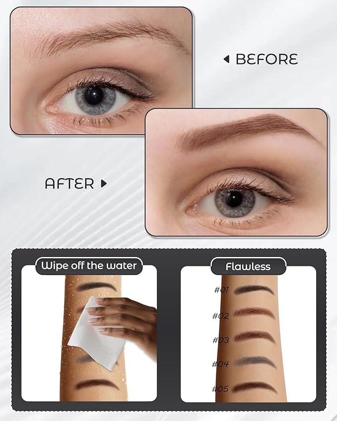 12Pcs Microblading Eyebrow Pencils Light Brown Waterproof Eye Brow Pencil w/Eye Brow Razor & Scissors Kit 0.5mm Ultra-Fine Tip Creates Hair-Like Strokes for Women Effortless Natural Brows-GlimoraGlow