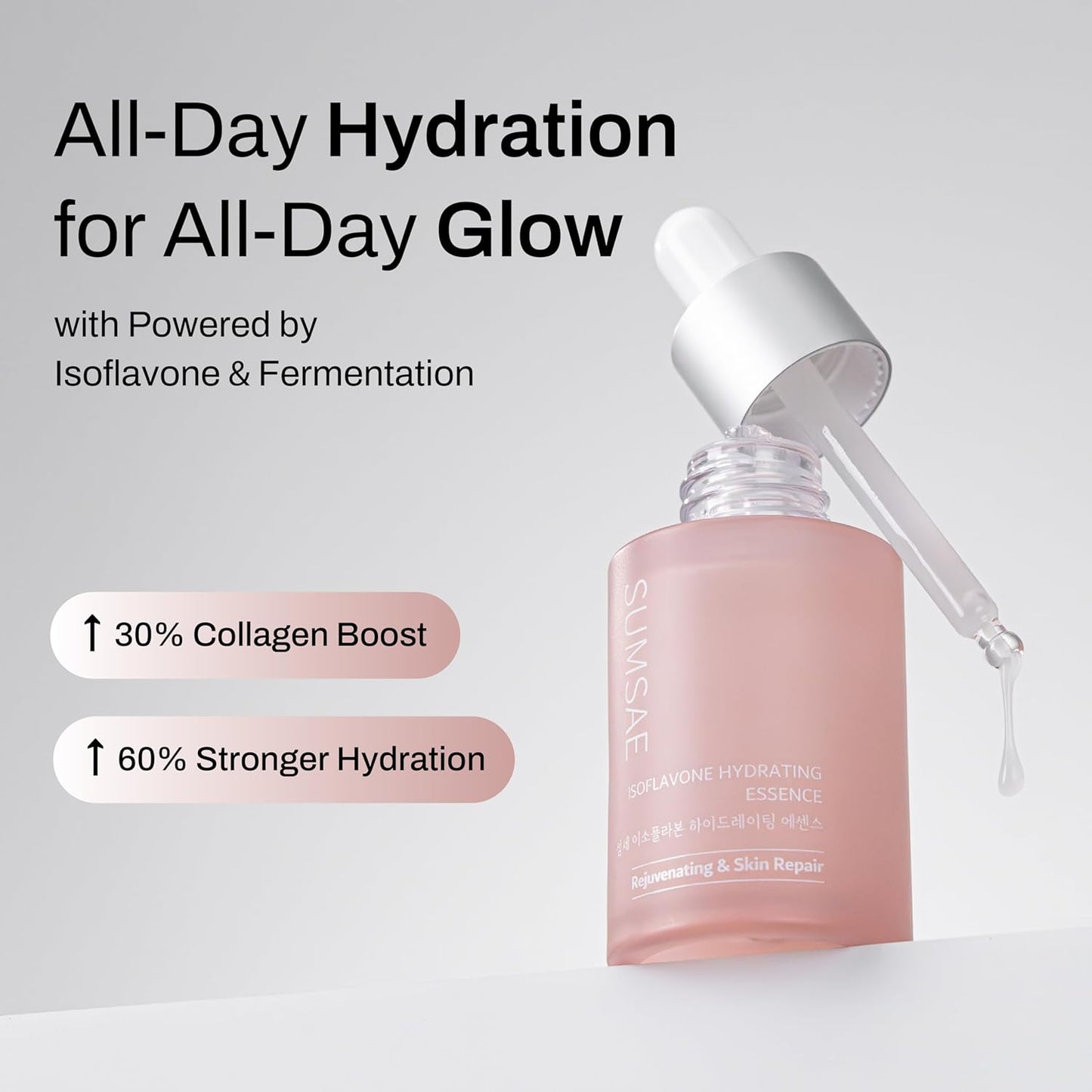 Isoflavone Hydrating Essence - Korean Skin Care with Polyglutamic Acid γ PGA from Korean Fermented Soybeans Hydrating and Firming Essence 30ml/1.01 fl.oz.-GlimoraGlow