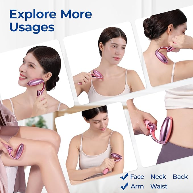 MORGLES Ice Roller for Face and Eyes, Ice Face Roller for Women Skin Care, Cold Facial Roller for Puffiness, Migraine Relief and Lymphatic Drainage-GlimoraGlow