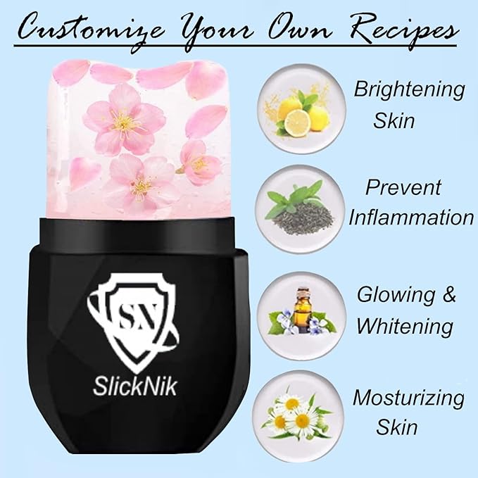 Ice Roller for Face and Eyes, Face Massager Use for Tighten & Double Skin Tone, Enhance Your Natural Glow with Ice Face Roller (Smoky Black)-GlimoraGlow