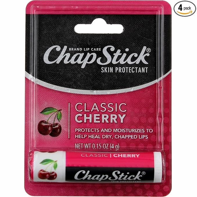 0.15 Oz Cherry Flavor Skin Protectant Flavored Lip Balm Tube (Pack of 4)-GlimoraGlow