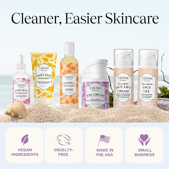 LilyAna Naturals Bakuchiol Face Lift Cream with Sea Moss and Peptide Complex - Face Cream for Women - Moisturizing and Lifting Facial Cream - Anti-Aging Overnight Moisturizer - Made in the USA - 1 oz-GlimoraGlow