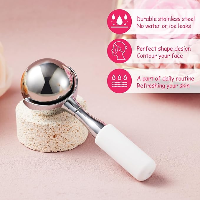 Cryo Sticks 360 Rotating Unbreakable Steel Ice Globes - Facial Skin Care Tools for Women - Ice Roller for Face & Eyes-GlimoraGlow