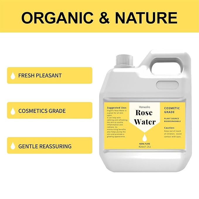 42 fl oz Rose Water for Face Hydrating Mist, 100% Pure Rose Water, Cleanses & Softens, Promotes Healthy Cell, Suitable for All Skin Types-GlimoraGlow