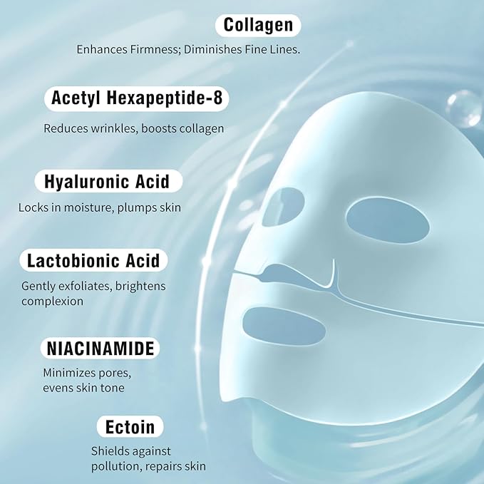 ISTON Overnight Collagen Face Mask - Intense Hydration & Anti-Aging - With 5 Hyaluronic Acids, Peptides & Plant Extracts - Reduce Fine Lines, Plump Skin, Minimize Pores -4Pack-GlimoraGlow