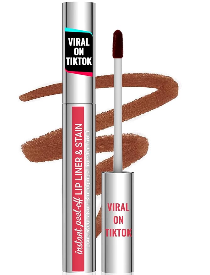 iMethod Lip Stain - Lip Liner Stain, Long Lasting Lip Stain Peel Off, Waterproof Stay On All Day, Transfer-Proof, Highly Pigmented, Natural Color, Coffee-GlimoraGlow