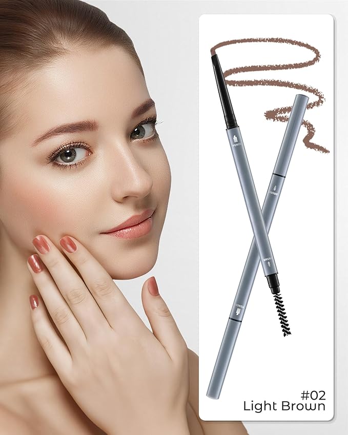 12Pcs Microblading Eyebrow Pencils Light Brown Waterproof Eye Brow Pencil w/Eye Brow Razor & Scissors Kit 0.5mm Ultra-Fine Tip Creates Hair-Like Strokes for Women Effortless Natural Brows-GlimoraGlow