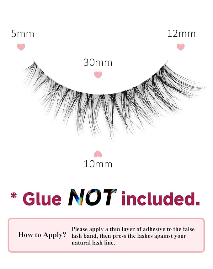 Lashes Natural Look False Lashes Wispy Lashes Fake Eye Lashes Strip Lashes Natural Eyelashes Wispy Natural Lashes UP24-GlimoraGlow