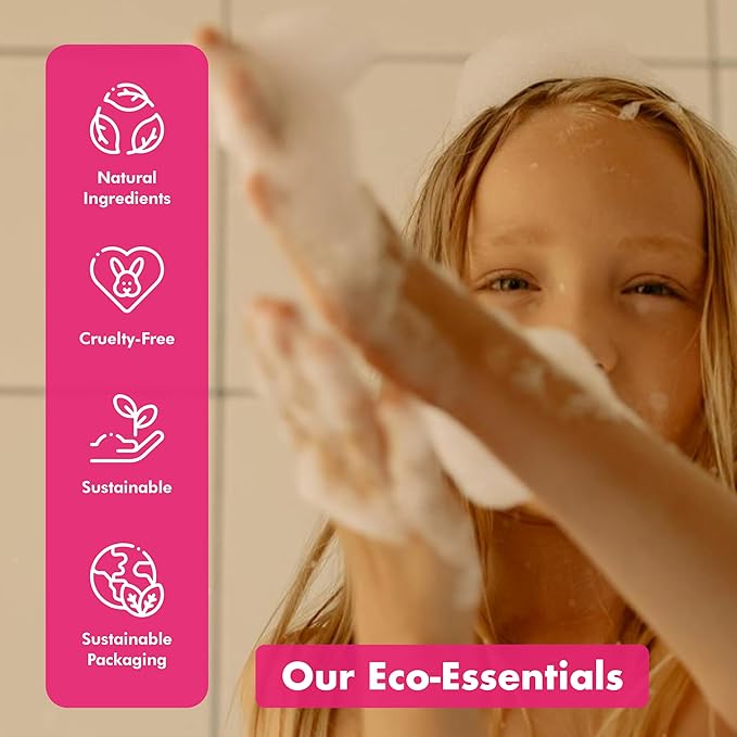 Hydrolyzed Oat Protein + Squalane Shampoo Bar for Girls - 4.5oz - For all Hair Types - Gentle on sensitive Eyes & Scalp - Natural, Tear-Free, Sulfate & Paraben-Free - Made in USA - 4.5oz-GlimoraGlow