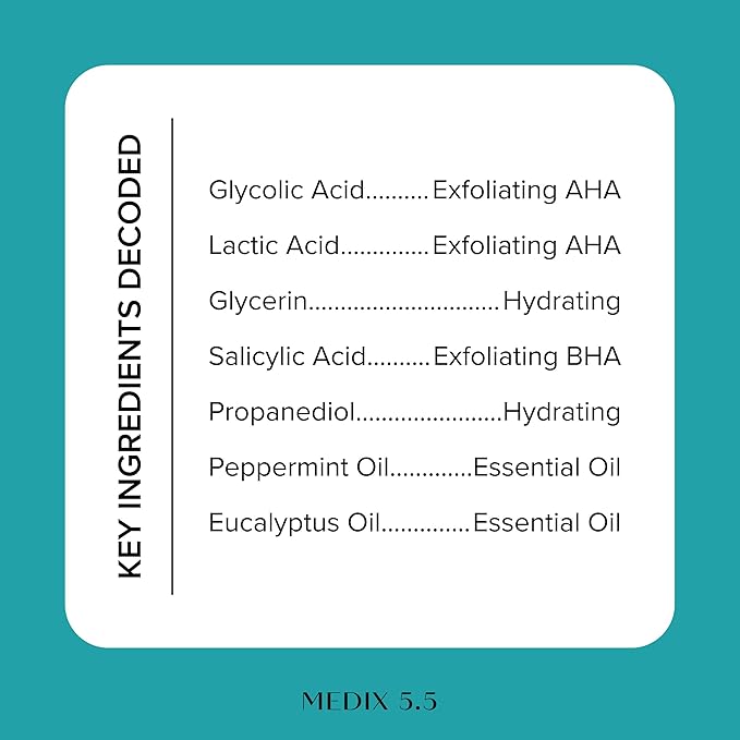 MEDIX 5.5 Body Scrub Skin Care Glycolic Acid Exfoliating Body Cleanser KP Bump Eraser | AHA + Lactic Acid Anti Aging All Skin Type Wash | Keratosis Pilaris & Acne | Body & Face Wash Exfoliate, 2-Pack-GlimoraGlow