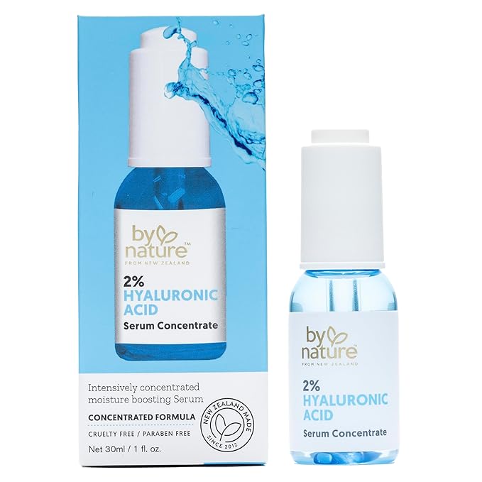 By Nature 2% Hyaluronic Acid Serum for Face & Neck - Skincare from New Zealand - 2% Hyaluronic Acid Facial Serum Concentrate - 1fl. Oz-GlimoraGlow