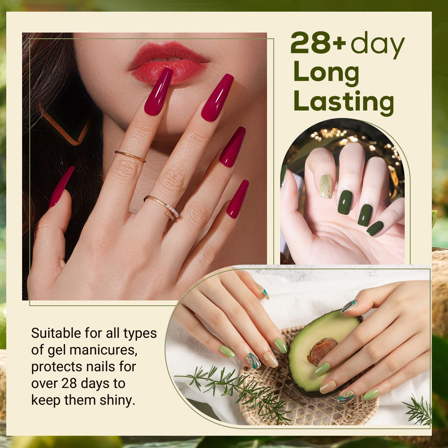 JEWHITENY 2 Bottles 10ML Gel Top Coat and Base Coat Set Gel Polish Long Lasting Glossy Shine Effect DIY Nail Art Design Need U V Lamp Curing-GlimoraGlow