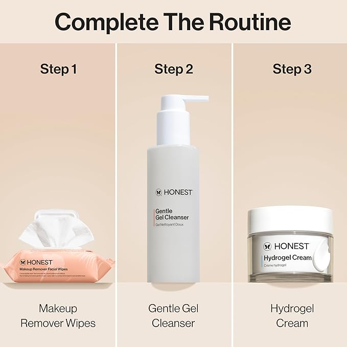 Honest Beauty Fragrance Free Cleansing Makeup Remover Facial Wipes | Plant Based, Hypoallergenic, Gentle for Sensitive Skin | 30 Count-GlimoraGlow