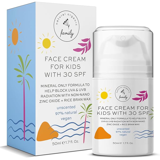 Kid Face Sunscreen Moisturizer with SPF – SPF 30 Mineral Face Sunscreen – Lightweight, Non-Greasy, Reef-Safe with Zinc Oxide & Niacinamide – Broad-Spectrum UV Protection – Daily Moisturizer for Kids-GlimoraGlow