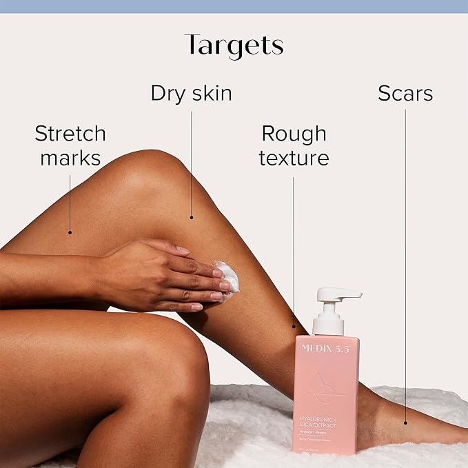 Medix 5.5 Hyaluronic Acid + Vitamin E Cream Body Lotion For Women | Hydrating Dry Skin Firming Lotion Minimizes Look Of Wrinkles, Stretch Marks, Cellulite, & Crepey Skin | Skin Care Products | 2-Pack-GlimoraGlow