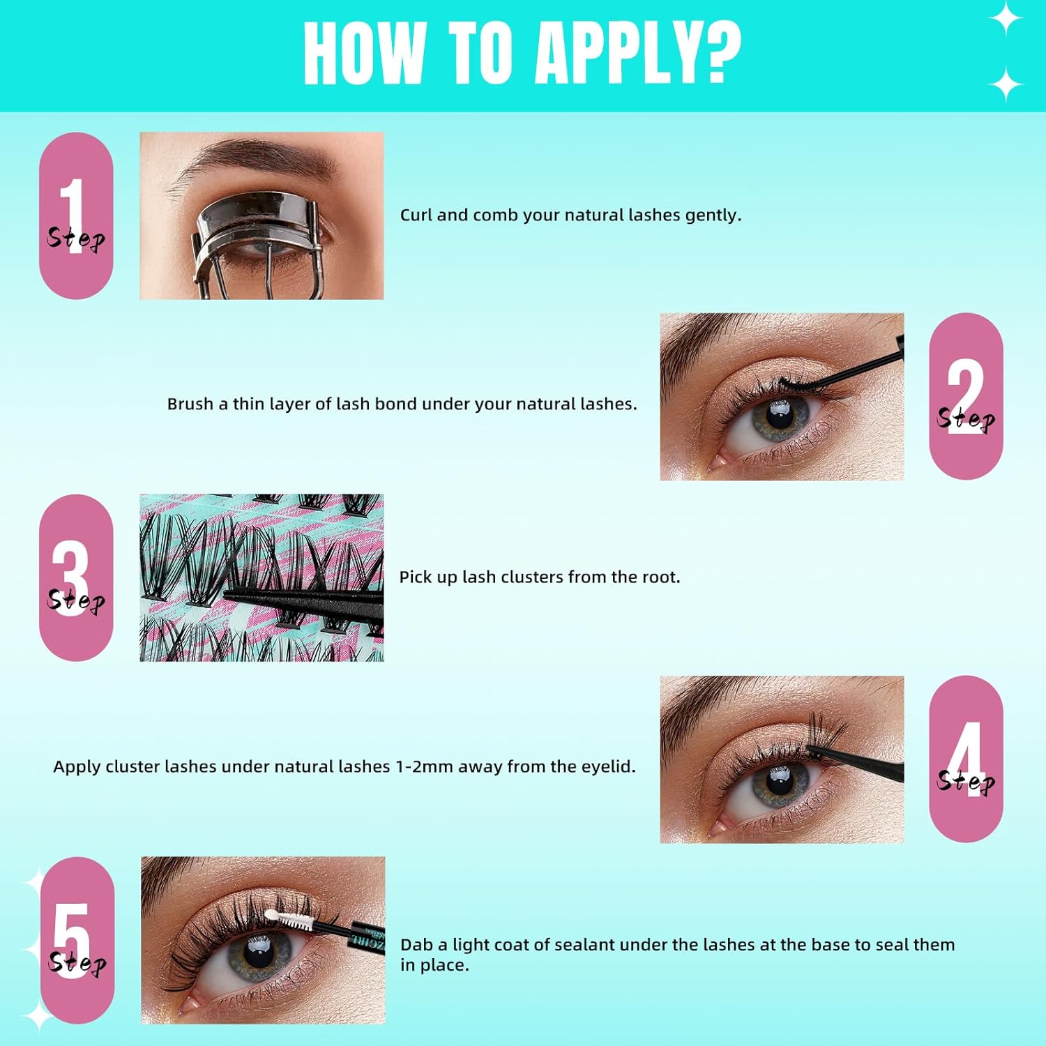 Lash Clusters Wispy 280PCS Eyelash Extension 40D Cluster Lashes Individual Lashes DIY Lash Extension Natural Look Cluster Eyelash Extensions Soft False Eyelashes at Home for Beginners(14mm)-GlimoraGlow