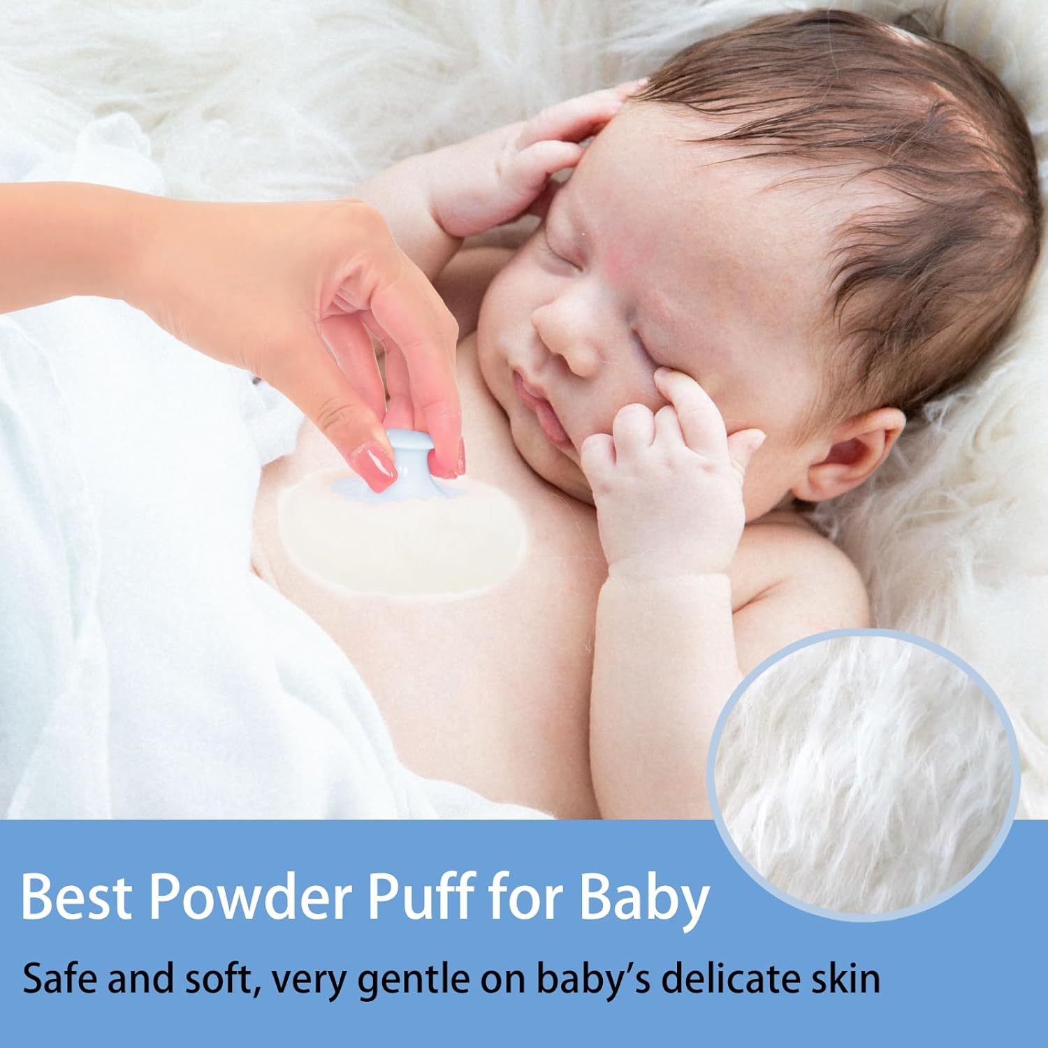 SHIMIDO Body Powder Puff and Container, 3.15" Portable Empty Body Powder Container for Baby Women's Loose Dusting Powder, Powder Case Box with Lids for Bath, Travel and Home Use (Dark Night)-GlimoraGlow