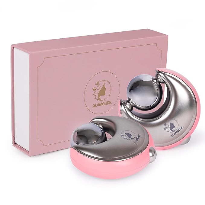 Cryo-Infused Ice Roller for Face Women Pack of 2 - Ergonomic Facial Ice Roller for Eyes, Cheeks, Nose, Mouth, Neck - Travel Freezer Face Depuffer Massager - Skincare Beauty Ice Globes for Face-GlimoraGlow
