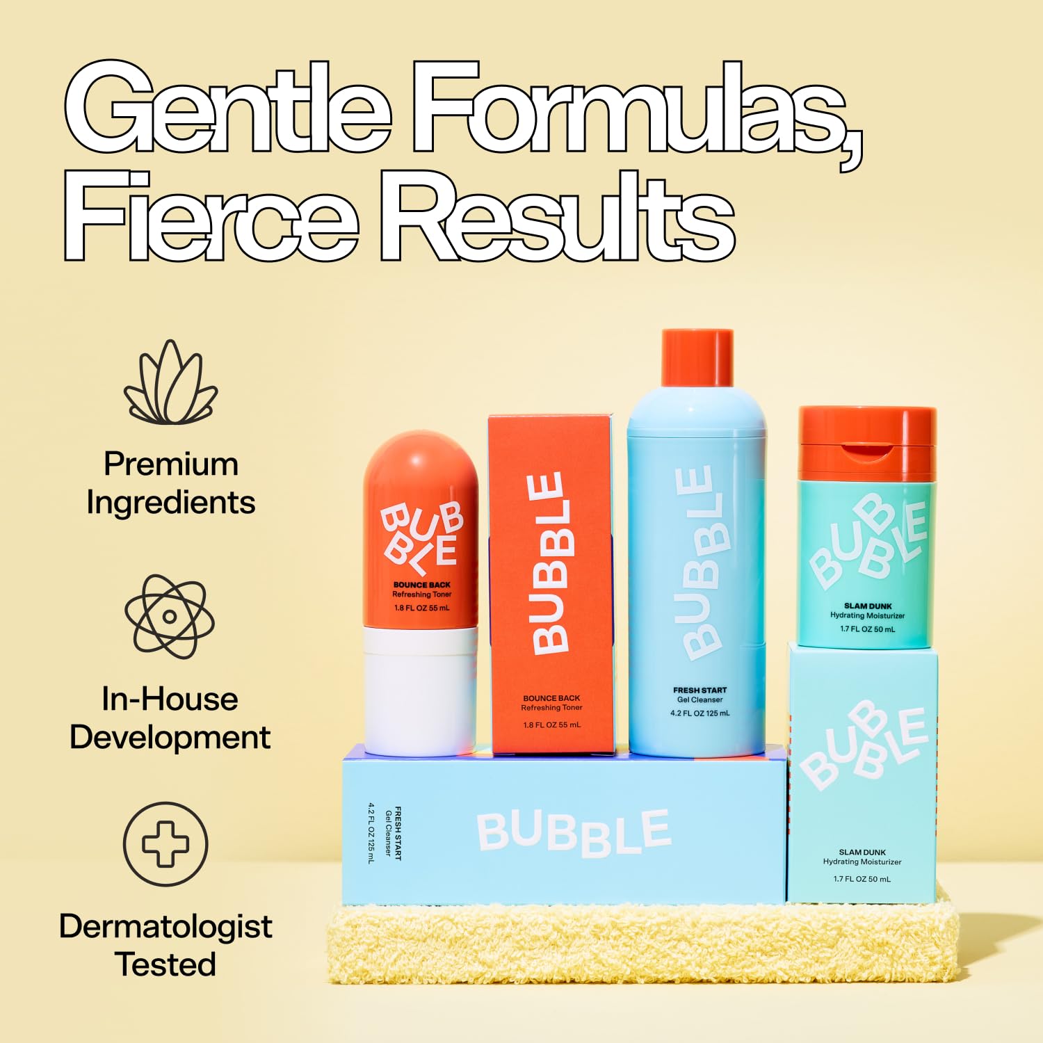 Bubble Skincare Fresh Start Gel Face Wash - Gentle PHA Exfoliating Facial Cleanser to Reduce Oil + De-Clog Pores - Daily Face Cleanser with Aloe Vera to Soothe Sensitive Skin - Vegan Skin Care (125ml)-GlimoraGlow