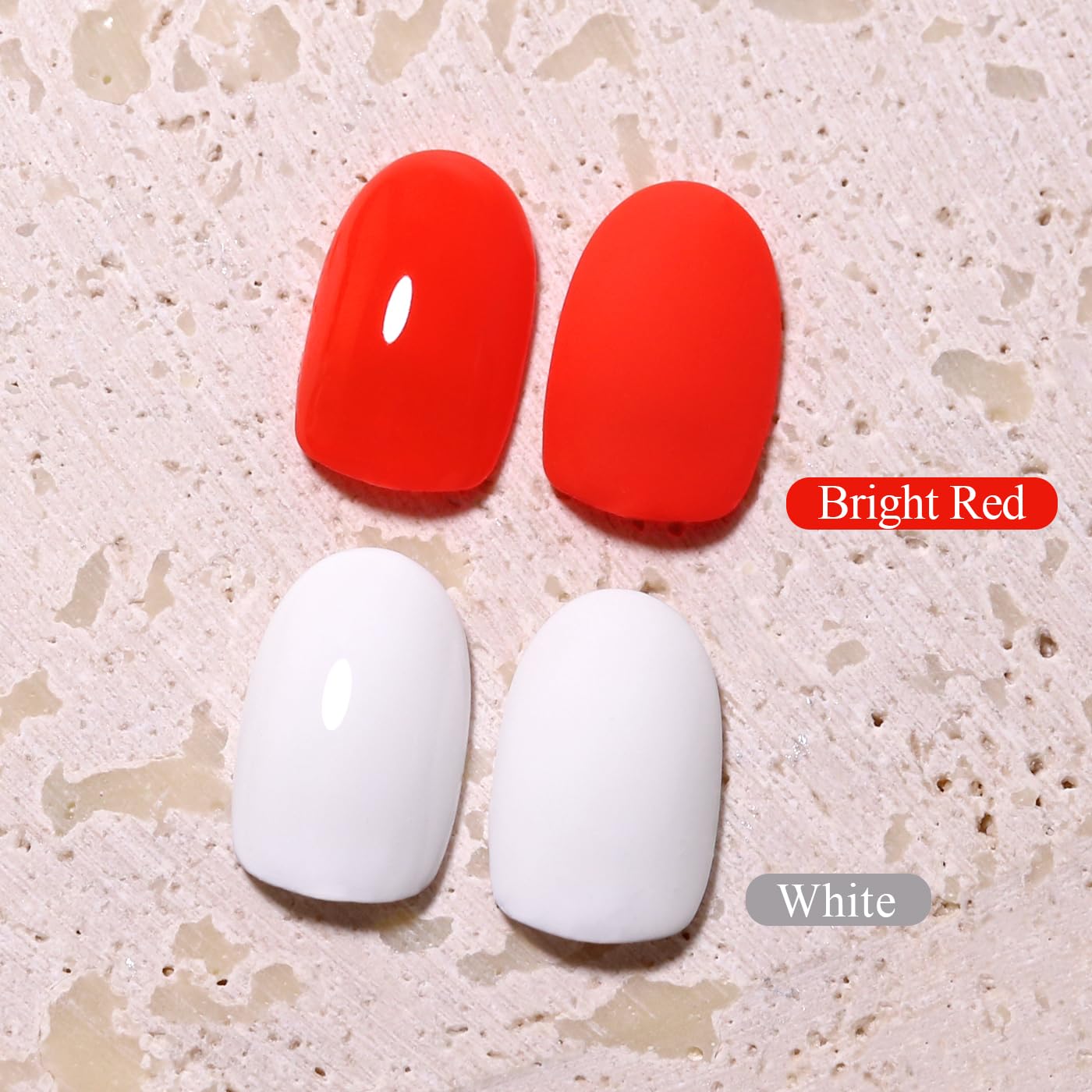 Imtiti Gel Nail Polish Kit, 2 Pcs 10ml Bright Red & White Colors Gel Polish Soak Off UV LED Spring Summer Red Gel Polish Nail Art Manicure Salon DIY Design Gel Nail Kit-GlimoraGlow