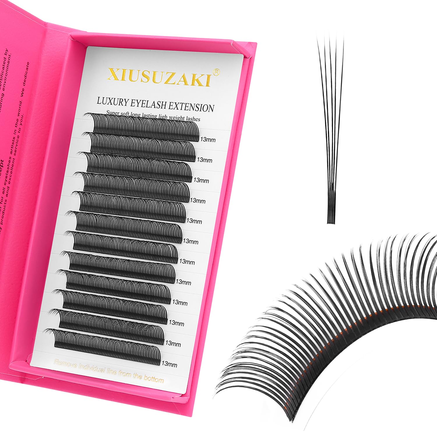 5D Flower Lash Extensions Spikes Lashes 0.07 Matte Black D Curl Lashes 12mm Volume Eyelash Extension Lash Trays Professional Use(5D Flower,0.07-D,12mm)-GlimoraGlow