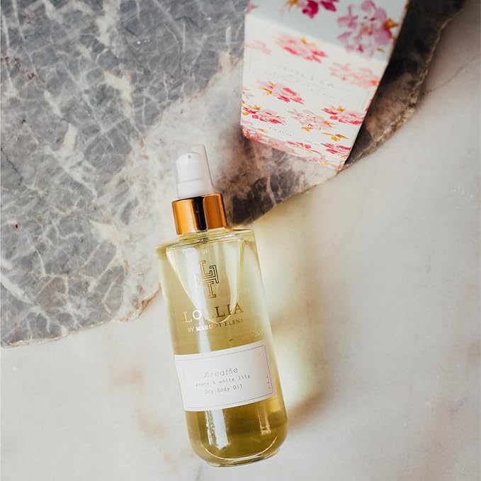 LOLLIA Breathe Dry Body Oil, 6.8 Fl. Oz. – Peony & White Lily – Women’s Scented, Moisturizing, Dry Body Oil for Women, For All Skin Types-GlimoraGlow