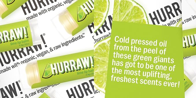 Hurraw! Lime Lip Balm: Organic, Certified Vegan, Cruelty and Gluten Free. Non-GMO, 100% Natural Ingredients. Bee, Shea, Soy and Palm Free. Made in USA-GlimoraGlow