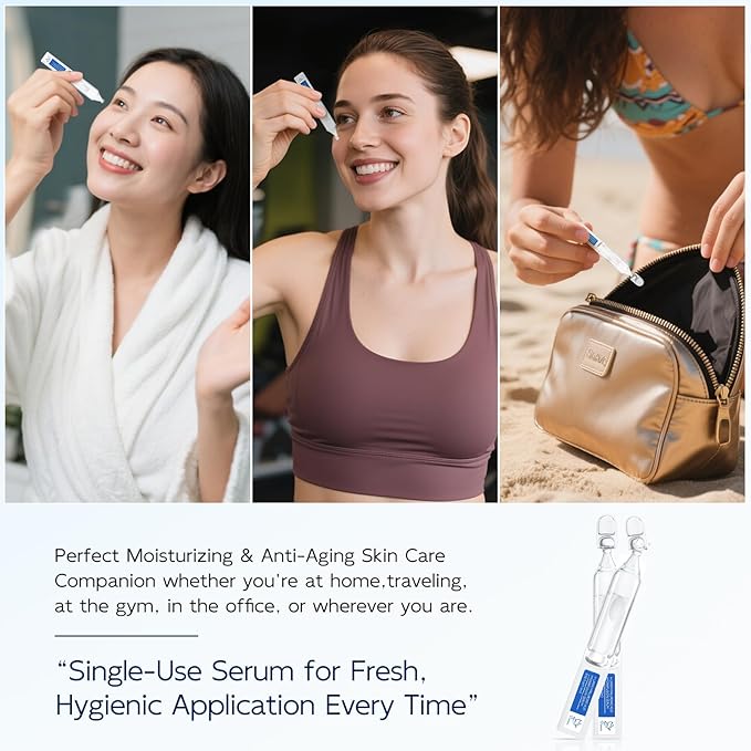 3% Hyaluronic Acid Serum for Face, Anti-Aging Hydrating Serum with 20,000 ppm Ceramide NP & 10,000ppm Acetyl Hexapeptide-8, Korean Skincare ultra hydrating serum, turm Skin/Sensitive Skin(1.5 ml*30)-GlimoraGlow