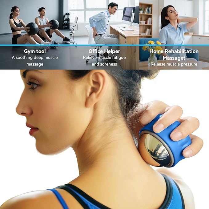 iECO Massage Ice Roller Ball - Stainless Steel Cold & Heat Therapy Massage Tool for Deep Tissue, Sore Muscle, Trigger Point, Muscle Knots Full Body Relax-GlimoraGlow