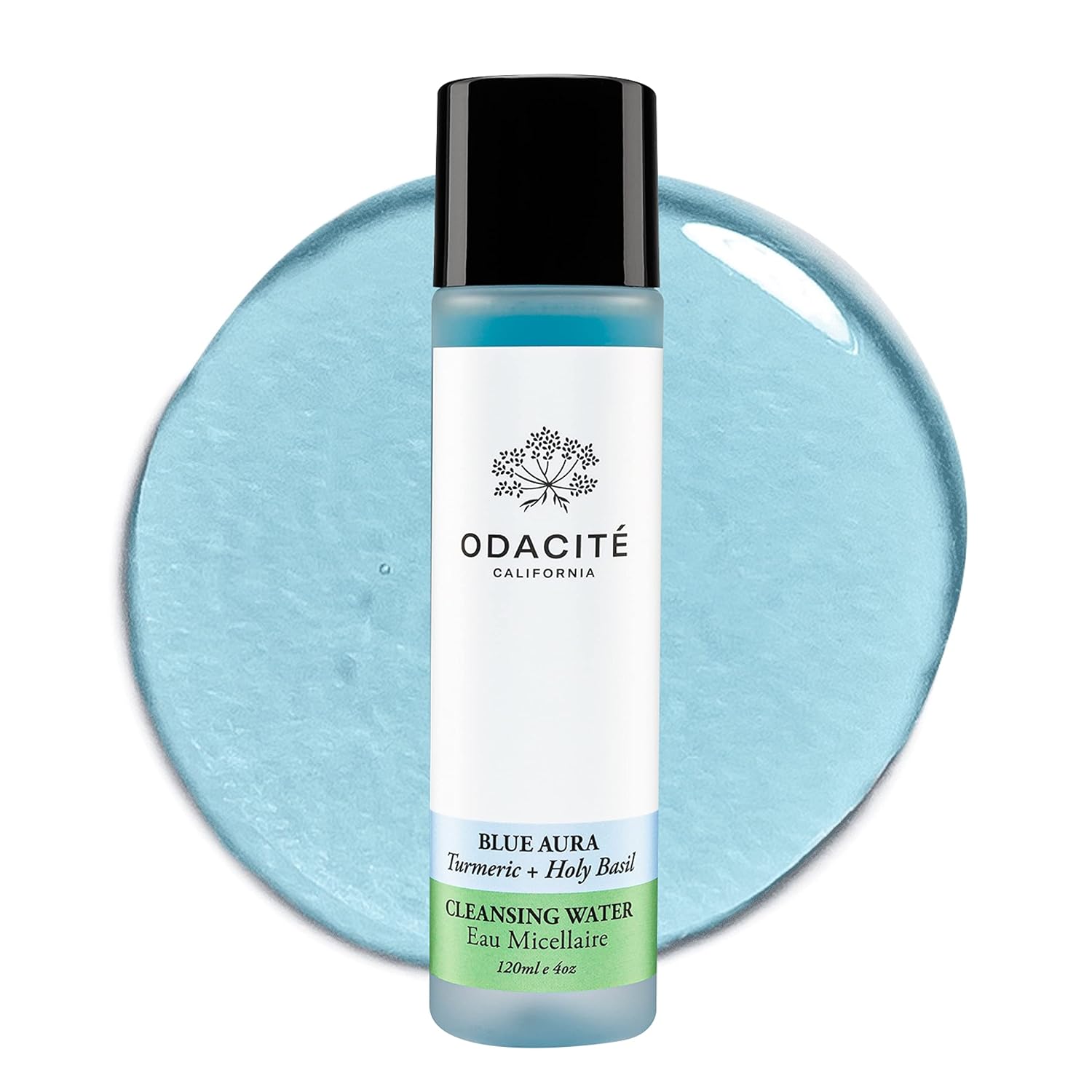 ODACITE Odacité Facial Cleanser with Foam - Blue Aura Cleansing Water Facial Wash with Neem, Holy Basil & Turmeric - No-Rinse Micellar Water Removes Pollution, Impurities & Makeup, 4.0 fl. Oz-GlimoraGlow