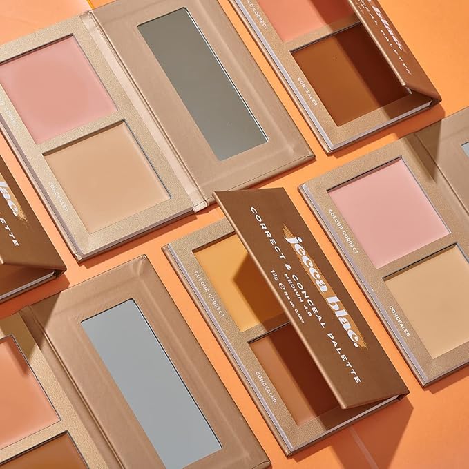 Jecca Blac Correct and Conceal Medium Coverage Palette, Lightweight Long Lasting Formula, Medium To Full Coverage, Gender Neutral and LGBTIQA+ Inclusive Make Up, Light 1.0, 12g-GlimoraGlow