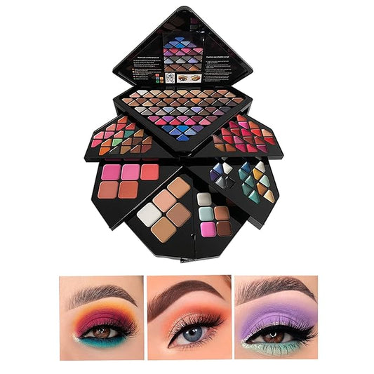 130 Color All In One Makeup Gift Set for Women Professional Makeup Kit Include 80 Eyeshadow, 20 Lipstick,15 Eyebrow Gel,5 Blusher,5 Contour & 5 Conclealer Makeup Palette Kit-GlimoraGlow
