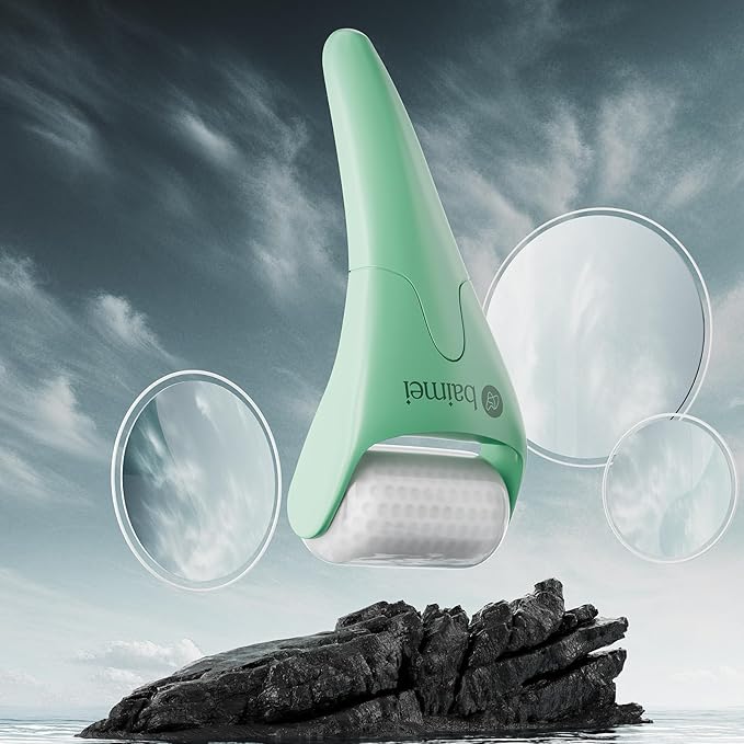 BAIMEI IcyMe Cryotherapy Ice Roller and Gua Sha Facial Tools Reduces Puffiness Migraine Pain Relief, Skin Care Tools for Face Massager Self Care Gift for Men Women - Green-GlimoraGlow