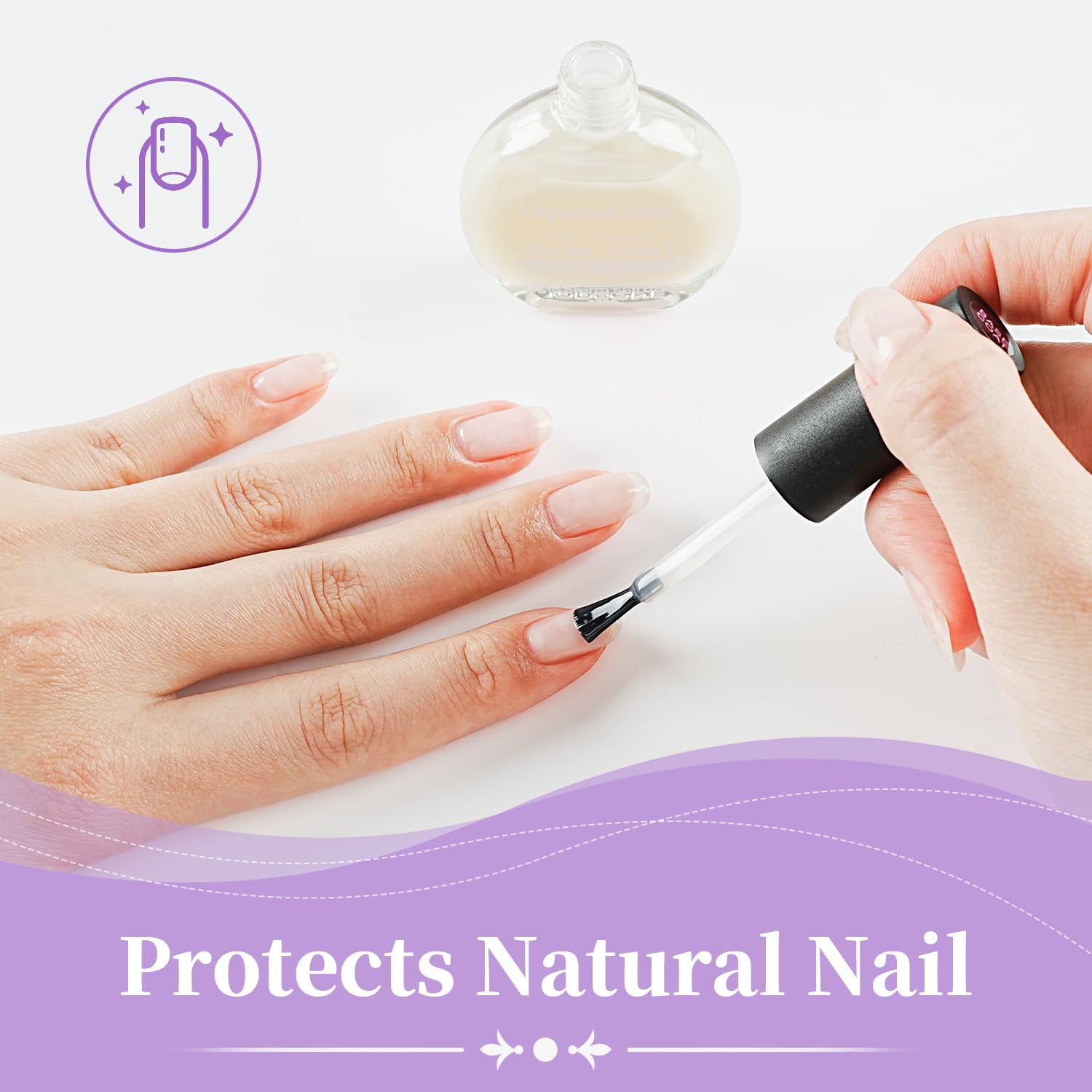 16.5ml Base Coat Nail Polish, Quick Dry Large Volume Base Coat, Color Lock Strengthen Nails for Women Salon DIY Nail Art-GlimoraGlow