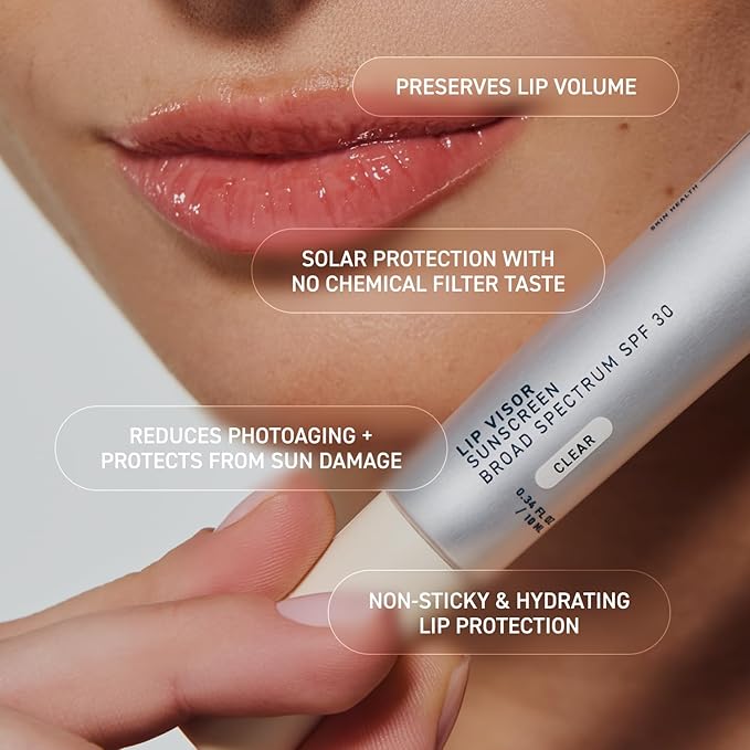 Skin Lip Visor, Clear Lip Balm with SPF 30 PA+++. Mint Flavored with Non-Sticky Finish – Moisturizing Semi Gloss Balm Sunscreen for Daily Use - 2 Pack-GlimoraGlow
