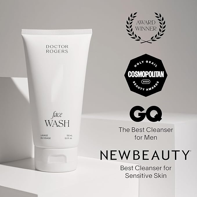 Doctor Rogers Face Wash. Gentle Hydrating Daily Cleanser for Sensitive, Dry & Combination Skin, 5 Ounce (150 ml) Tube-GlimoraGlow