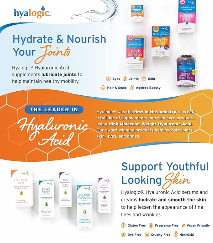 Hyalogic Dark Circle Lightening Face Serum - Treat Under Eye Dark Circles w/Hyaluronic Acid, Eveseryl & Regu-Age - Soothe, Nourish & Rejuvenate Skin - 1oz-GlimoraGlow