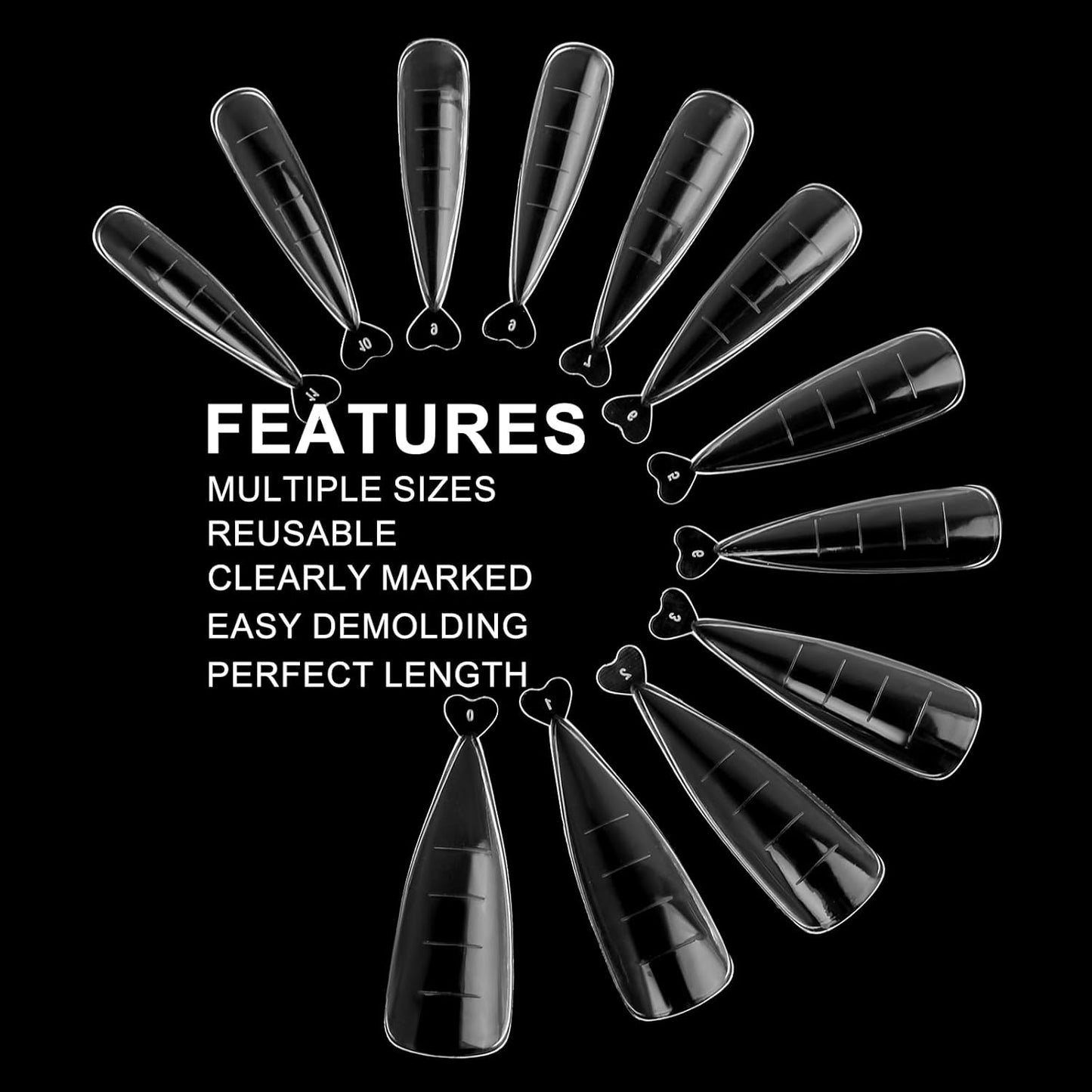 120Pcs Dual Nail Forms,Flat Stiletto Extension Poly Nail Gel Nail Forms Full Cover Reusable Nail Molds 12 Sizes for Solid Nail Gel Glue Nail Art Design Salon&DIY-GlimoraGlow