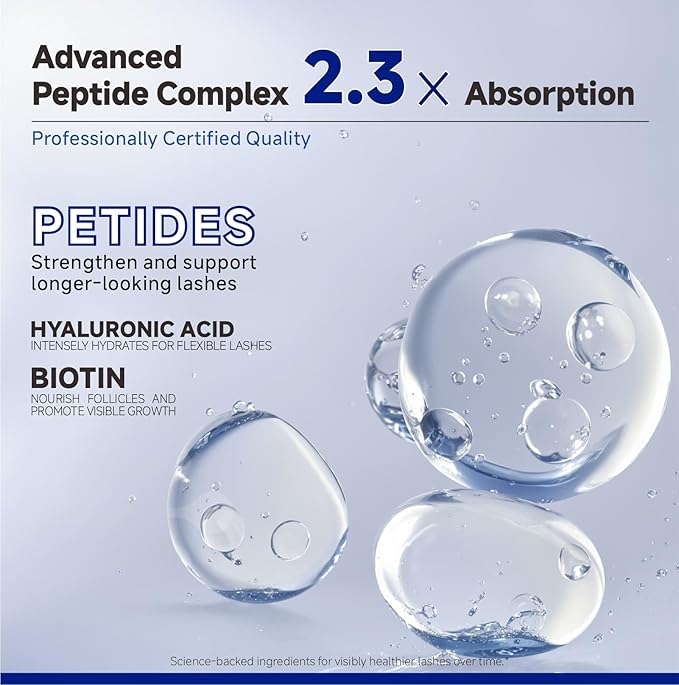 Lash Serum for Eyelash Growth – Eyelash Growth Serum Advanced Peptide Formula with 2.3× Absorption for Fuller, Thicker & Longer Lashes – Vegan & Cruelty-Free, Clinically Tested – 5ml-GlimoraGlow