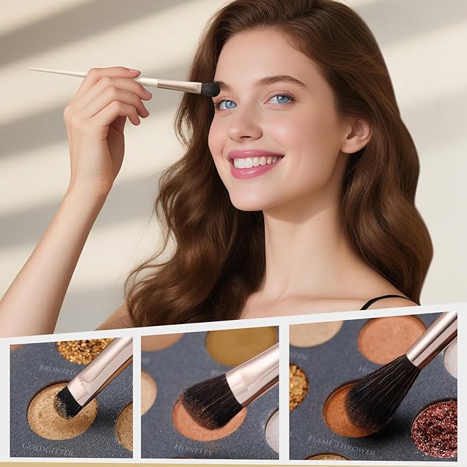 docolor Makeup Brushes Professional 30Pcs Make up Brushes Set Premium Synthetic Kabuki Foundation Blending Brush Face Powder Blush Concealers Eye Shadows Beige-GlimoraGlow