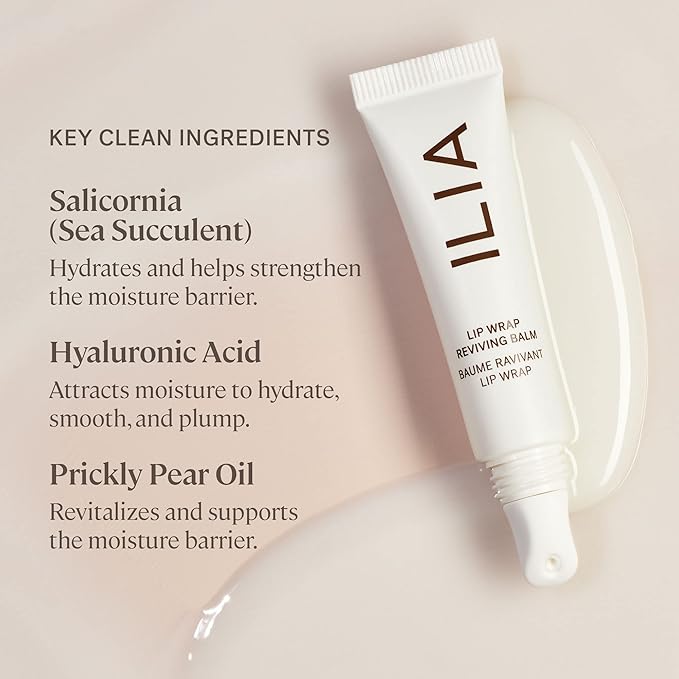 ILIA - Lip Wrap Reviving Balm | Non-Toxic, Vegan, Cruelty-Free, Plumping Moisturizer with Long Lasting Hydration (Lucid, 0.23 fl oz | 7 ml)-GlimoraGlow