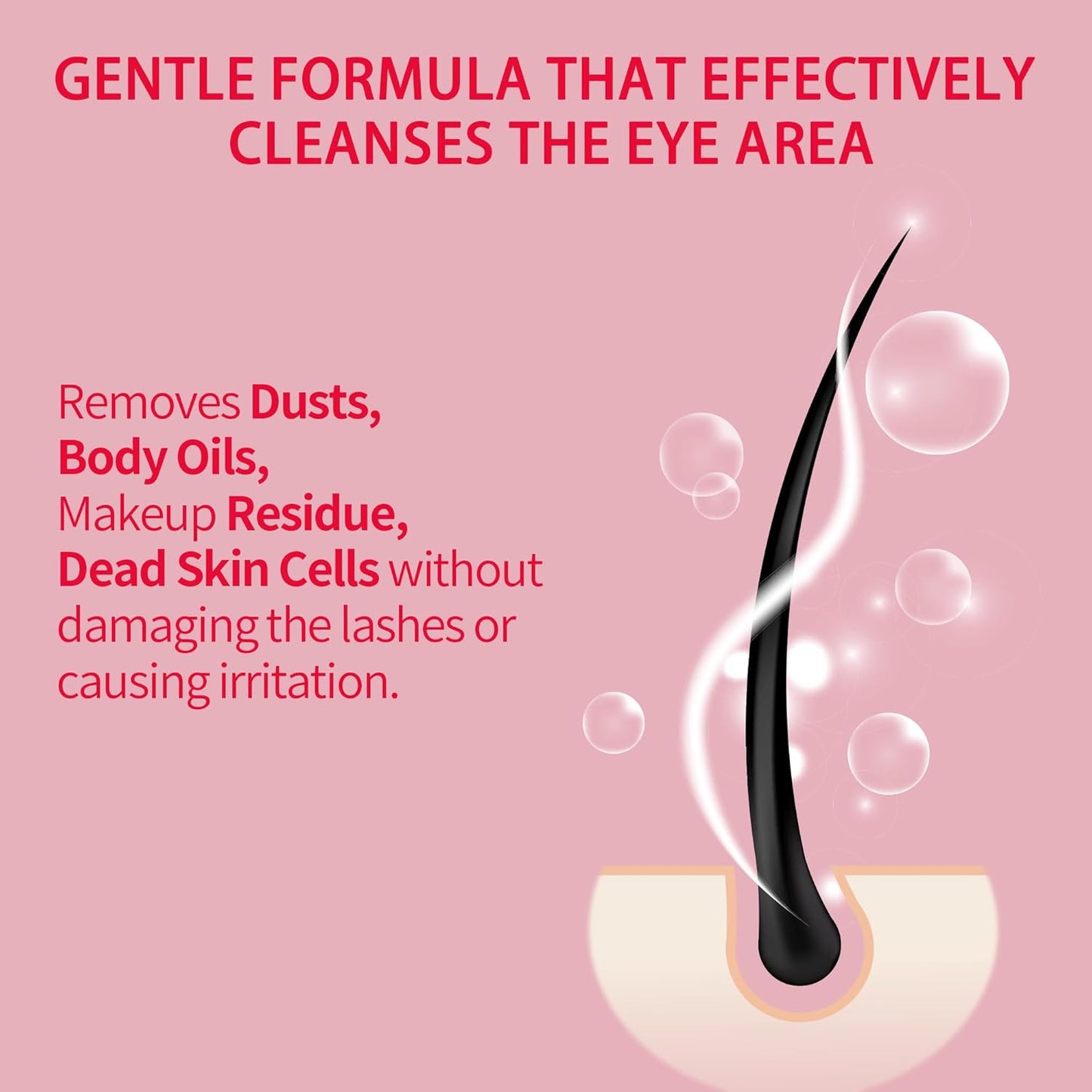 Lash Shampoo Bulk, Eyelash Cleanser for Extensions 1 Liters, Safe Makeup Remover, Non-irritating or Burning Formula Eyelid Foaming Cleanser for Professional Salon and Home Use (Rose-1L)-GlimoraGlow