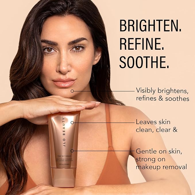 JLO Beauty That Hit Single Face Wash Cream, Antioxidant Rich Gel Cleanser & Makeup Remover Skin Care Formula Gentle Pore Cleansing Daily Facial Cleanser to Support Smooth, Radiant Skin, 5 Oz-GlimoraGlow