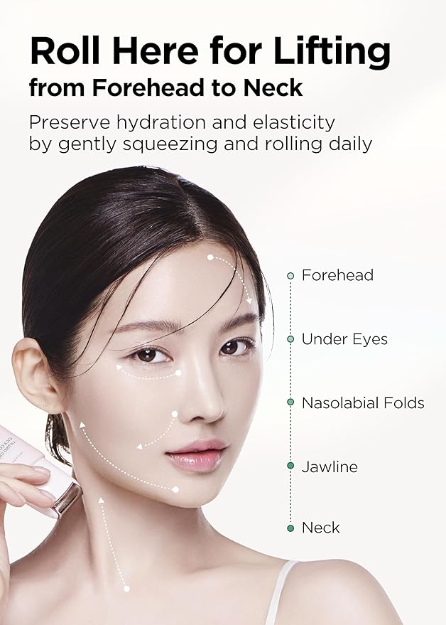 Bewants gua sha neck cream roller, korean neck cream with massage roller, rapid lift neck serum roll on, moisturizer for tightening skin with centella asiatica (2 Pack)-GlimoraGlow