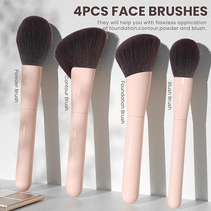 Makeup Brushes 10Pcs Professional Makeup Brush Set Foundation Contour Concealer Blush Highlight Powder Blending Eye Shadow Brush-GlimoraGlow