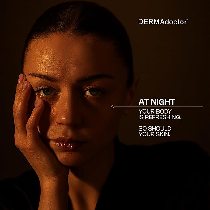 DERMAdoctor Night Face Oil Toner Anti-Aging Hydrating - 20% Vitamin C Ester, Vitamin E, Ferulic Acid, & Marula Oil for Face | Concentrated Vitamin-C Ester Facial Oils | Dermatologist Formulated - 1 Oz-GlimoraGlow