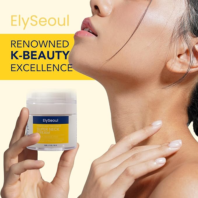 Korean Neck Cream for Firming & Tightening: Neck & Chest Anti-Aging Treatment for Crepey Sagging Skin & Wrinkles-GlimoraGlow