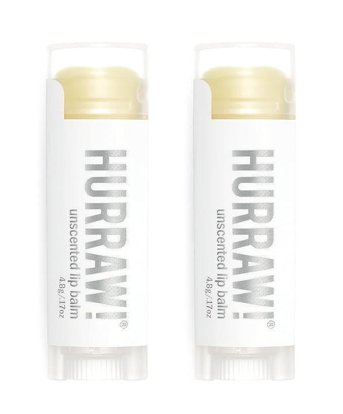 Hurraw! Unscented Lip Balm, 2 Pack: Organic, Certified Vegan, Cruelty and Gluten Free. Non-GMO, 100% Natural Ingredients. Bee, Shea, Soy and Palm Free. Made in USA-GlimoraGlow